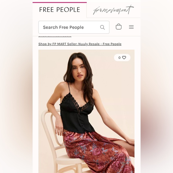 NWOT Free People Velvet Floral Wrap Skirt - Picture 5 of 5